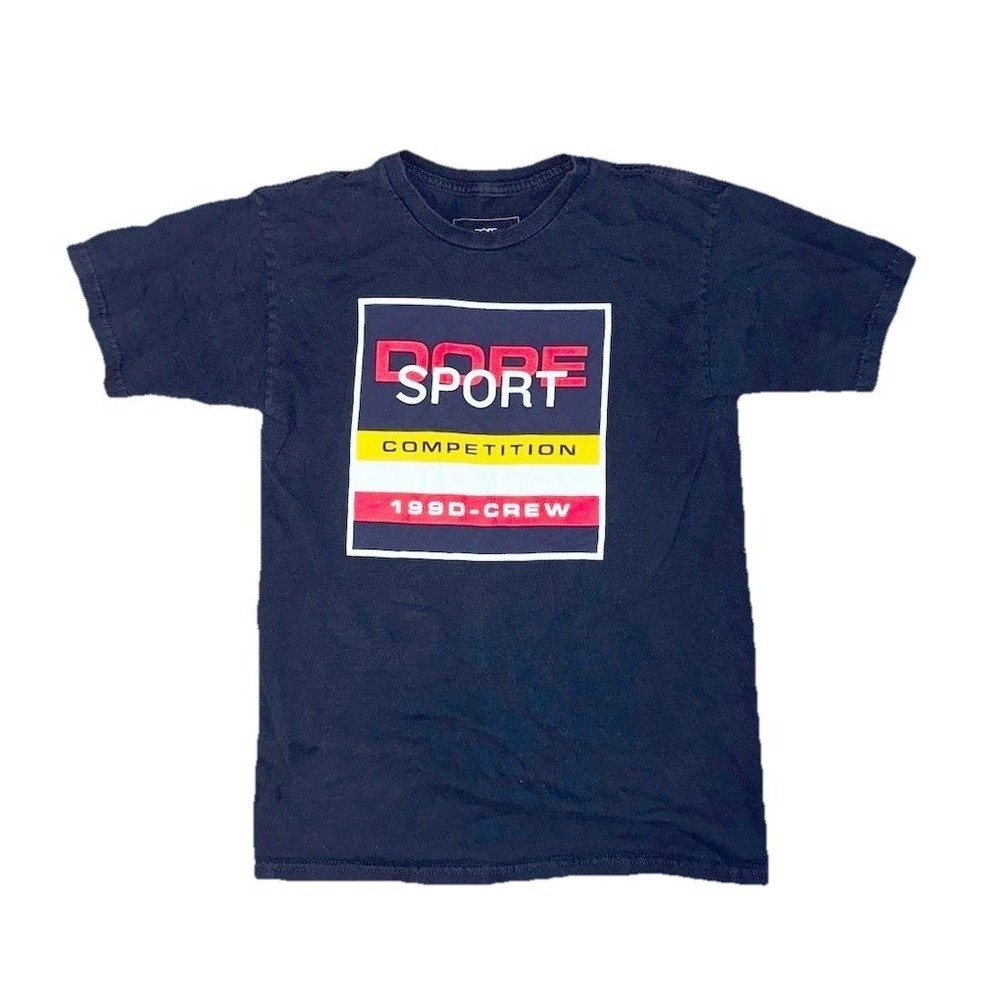 DOPE SPORT Competition Graphic T-shirt Navy Retro Streetwear‎ SMALL